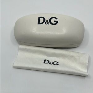 D&G White Eye/ Sunglass Case with Cloth